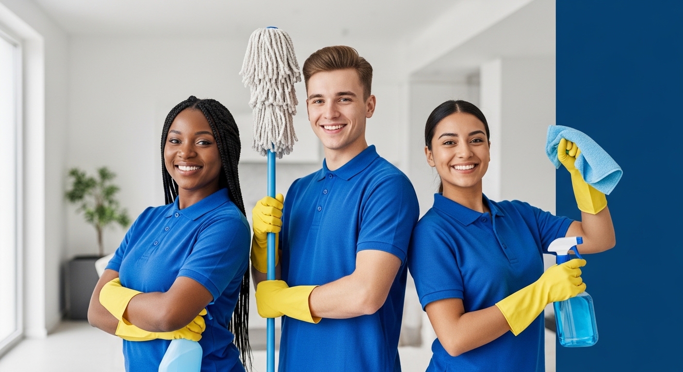 Équipe de nettoyage professionnel